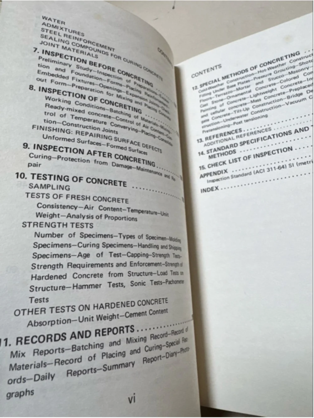 ACI MANUAL OF CONCRETE INSPECTION PUBLICATION SP-2 6th EDITION, 1975
